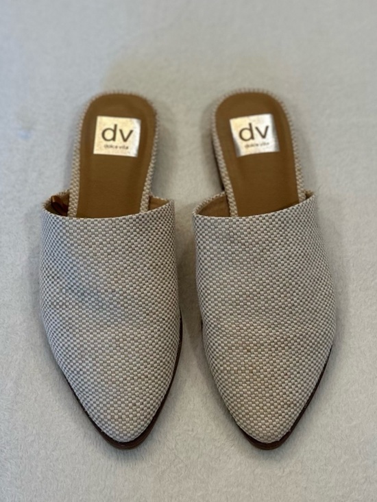 Dolce Vita Shoes - Dolce Vita Cream Woven Pointed Slip-On Mules Slides